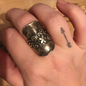 Sterling silver shield ring